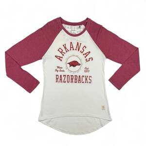 Arkansas Razorbacks Women’s Medium Long Sleeve Baseball Tee